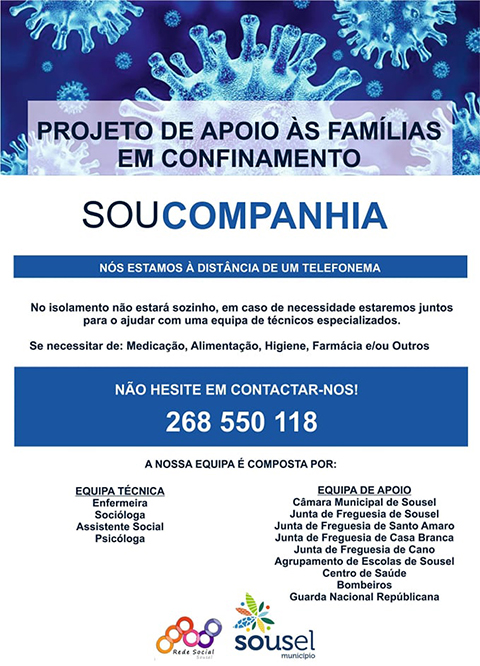 SOU COMPANHIA – PROJETO DE APOIO ÀS FAMÍLIAS EM CONFINAMENTO