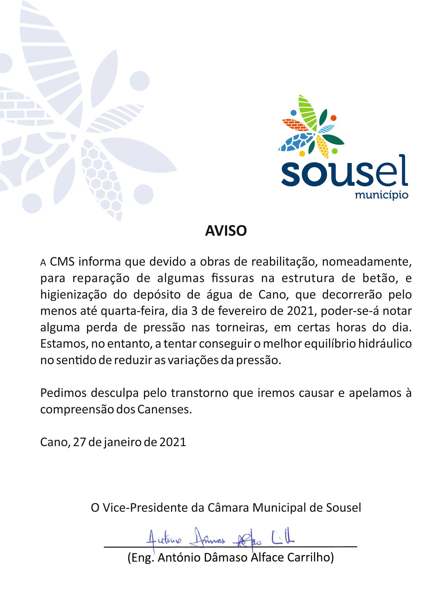 AVISO – FREGUESIA DE CANO