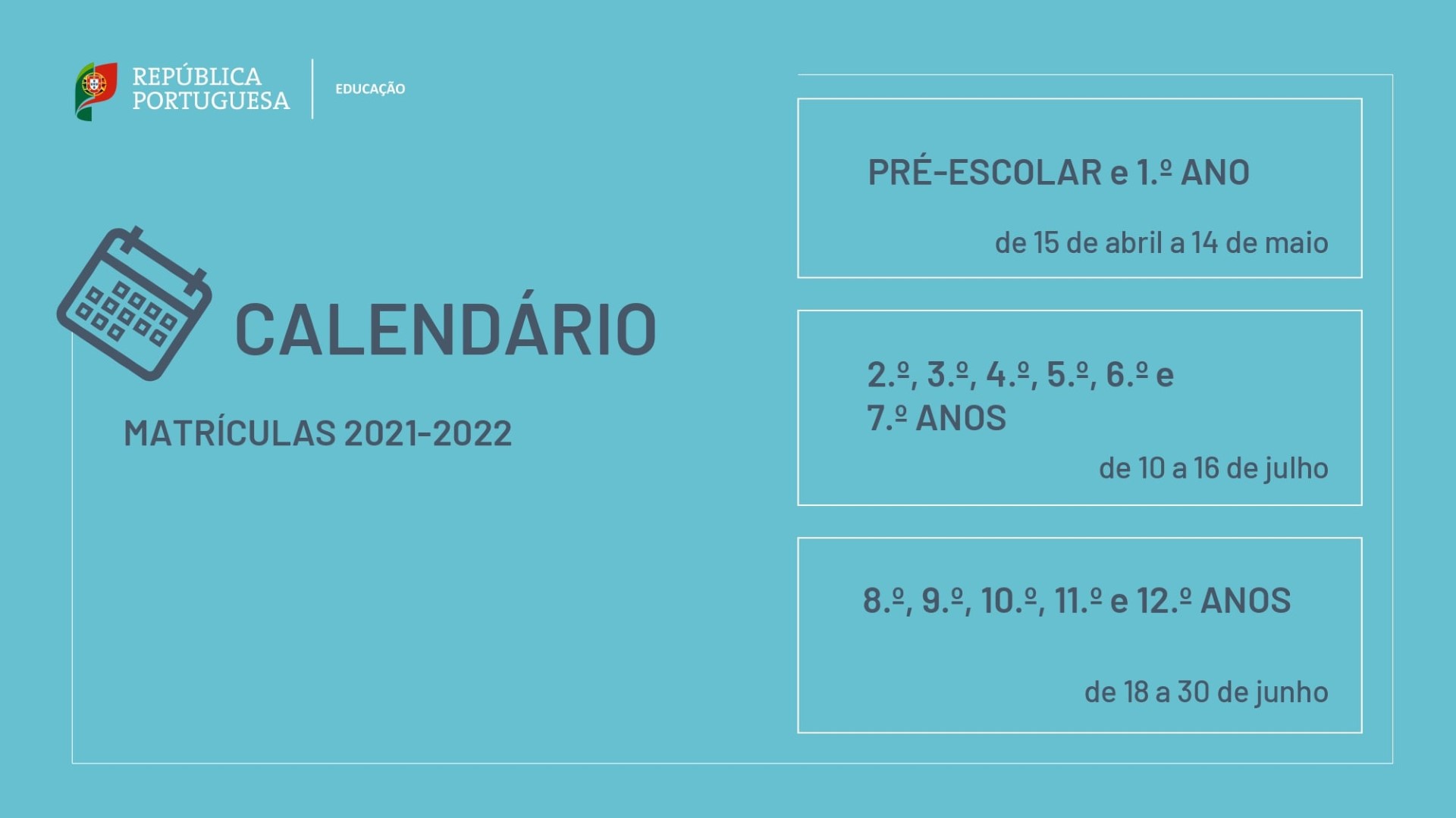 ANO ESCOLAR 2021/22 – MATRÍCULAS 10º E 12º ANOS