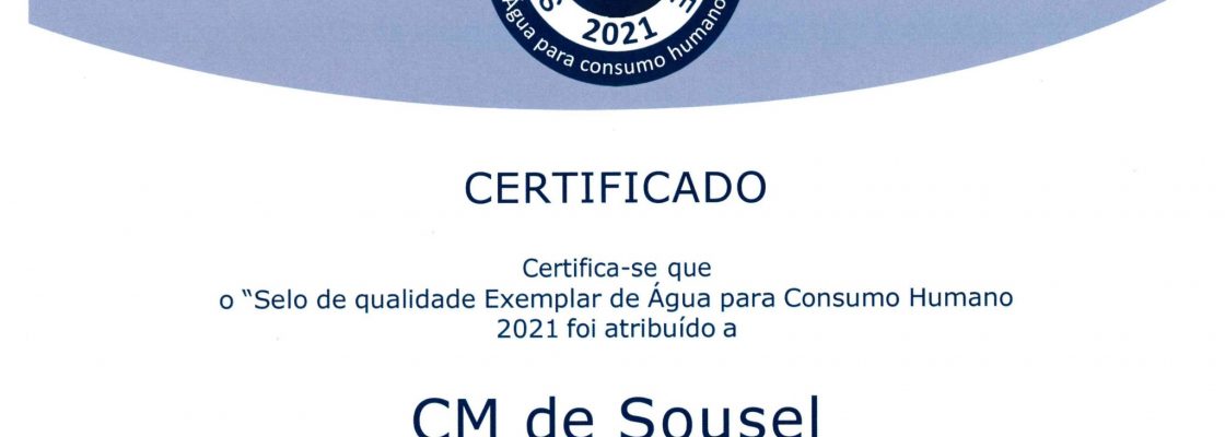 Sousel volta a ser distinguido com Selo “ERSAR” pela Qualidade da Água