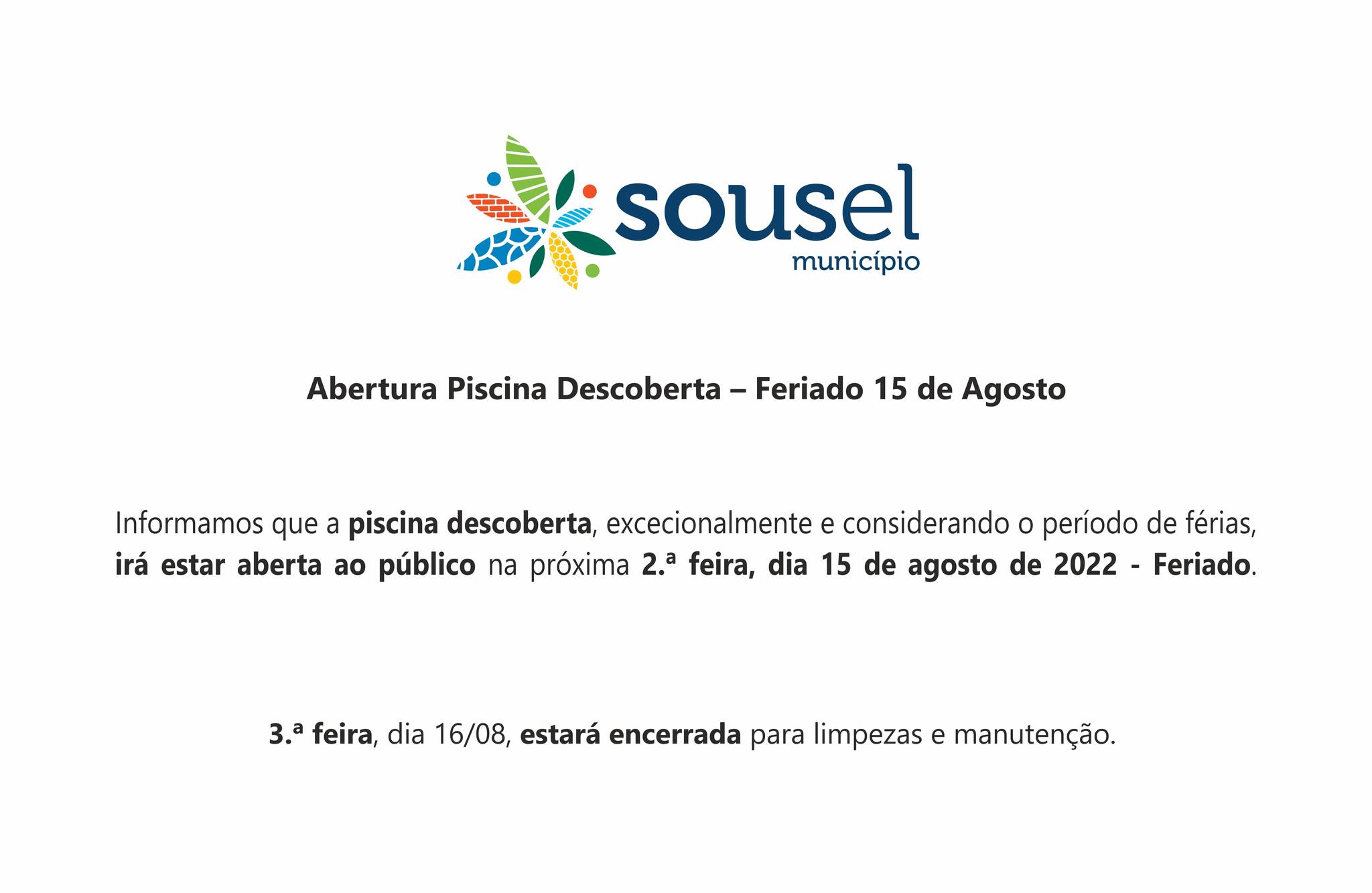 Piscina Descoberta aberta no feriado