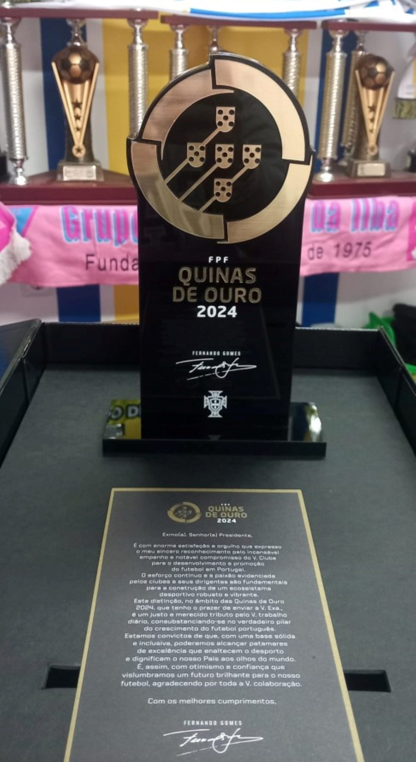 UDCS distinguida com Quinas de Ouro 2024 da Federação Portuguesa de Futebol
