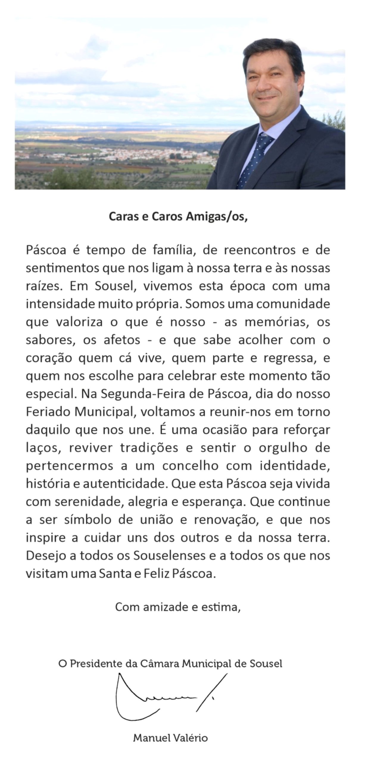 Mensagem de Páscoa do Presidente