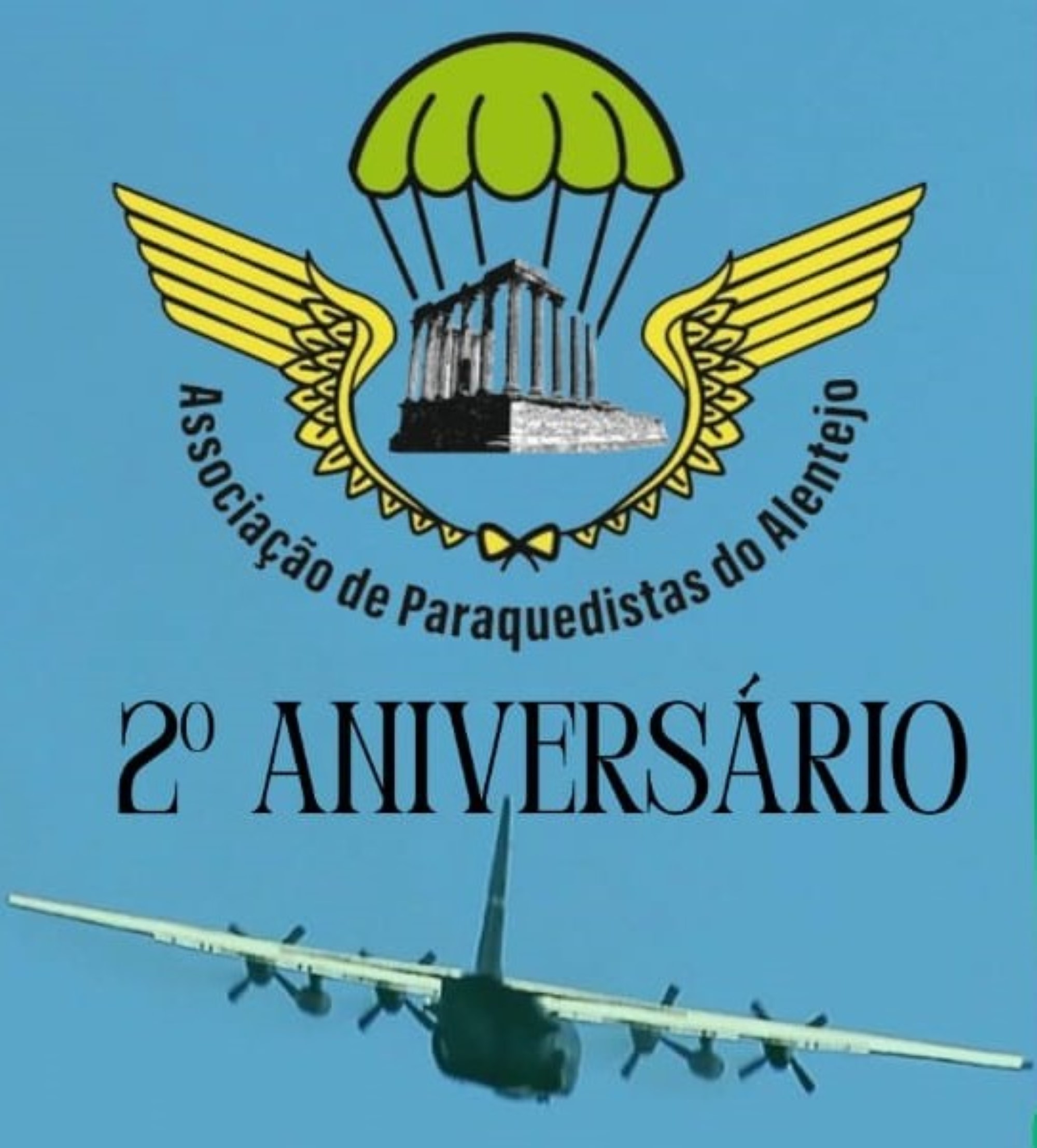 Associação de Paraquedistas do Alentejo celebra 2.º aniversário com homenagem e salto em paraquedas